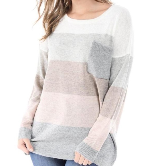 Salt Tree Sweaters - NWT Salt Tree striped pocket sweater